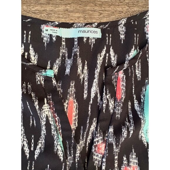 Maurices Women’s Multicolored Sleeveless Top size M Elastic Waist Semi-Sheer - Picture 2 of 7